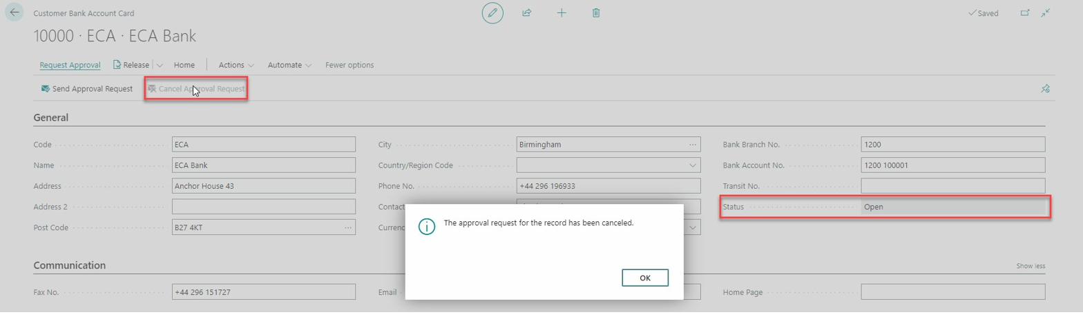 Cancel Approval Request