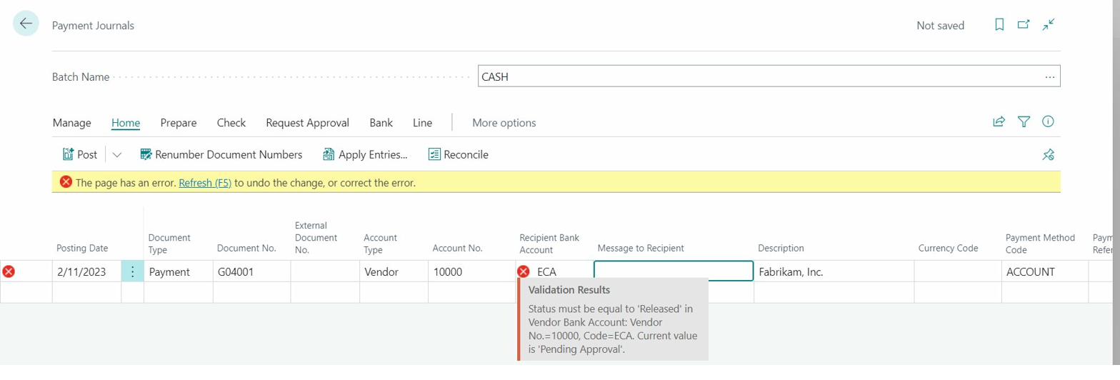 Payment Journal Restrictions on Selecting